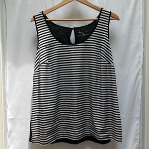 Lane Bryant Black and White Striped Sleeveless Tank (18/20)